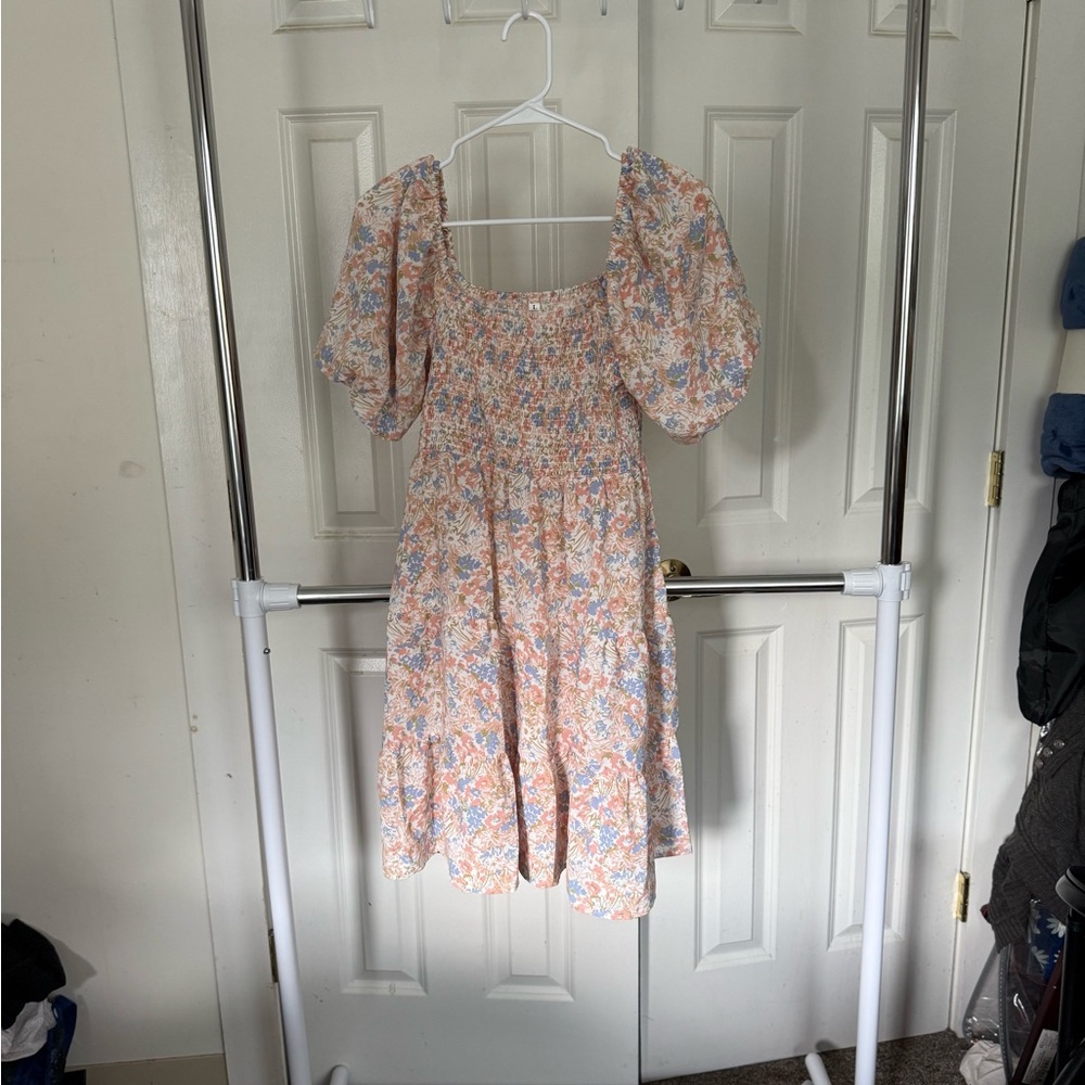 Floral Puff Sleeve Mini Dress